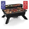 Princess 112252 Hybride Barbecue – Elektrische BBQ - Tafelmodel - 2000W - 44x 29cm - Gebruik Elektrisch Of Met Kolen