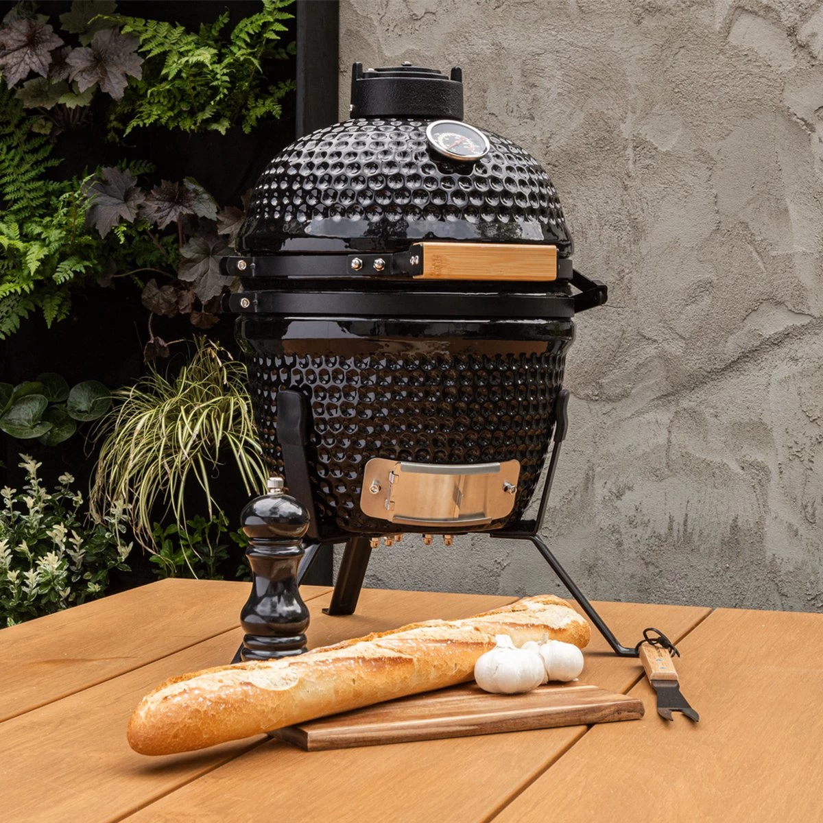 BluMill Kamado BBQ Egg - Kamado 13 Inch - Incl. Vlees Thermometer - Houtskoolbarbecues - Zwart - Ø 27cm 15 BluMill Kamado BBQ Egg - Kamado 13 Inch - Incl. Vlees Thermometer - Houtskoolbarbecues - Zwart - Ø 27cm - Afbeelding 13