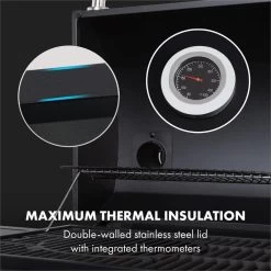 Klarstein Kingsville Double Barbecue - Houtskool- En Gasbarbecue - Smoker BBQ - Inclusief Deksels En Thermometer - Met 2 Roosters - Zwart -Woonkeuken Winkel 1200x1200 1068