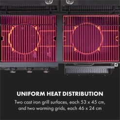 Klarstein Kingsville Double Barbecue - Houtskool- En Gasbarbecue - Smoker BBQ - Inclusief Deksels En Thermometer - Met 2 Roosters - Zwart -Woonkeuken Winkel 1200x1200 1069
