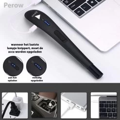 Oplaadbare Lange Elektrische Aansteker - Zwart - Duurzame Plasma Aansteker - Inclusief Cadeauverpakking - BBQ - Kaarsen -Woonkeuken Winkel 1200x1200 1148