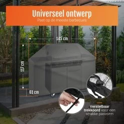 GrillX Barbecue Hoes - 145 X 61 X 117cm - BBQ Hoes Waterdicht - Beschermhoes Inclusief Trekkoord - BBQ Accesoires -Woonkeuken Winkel 1200x1200 1155