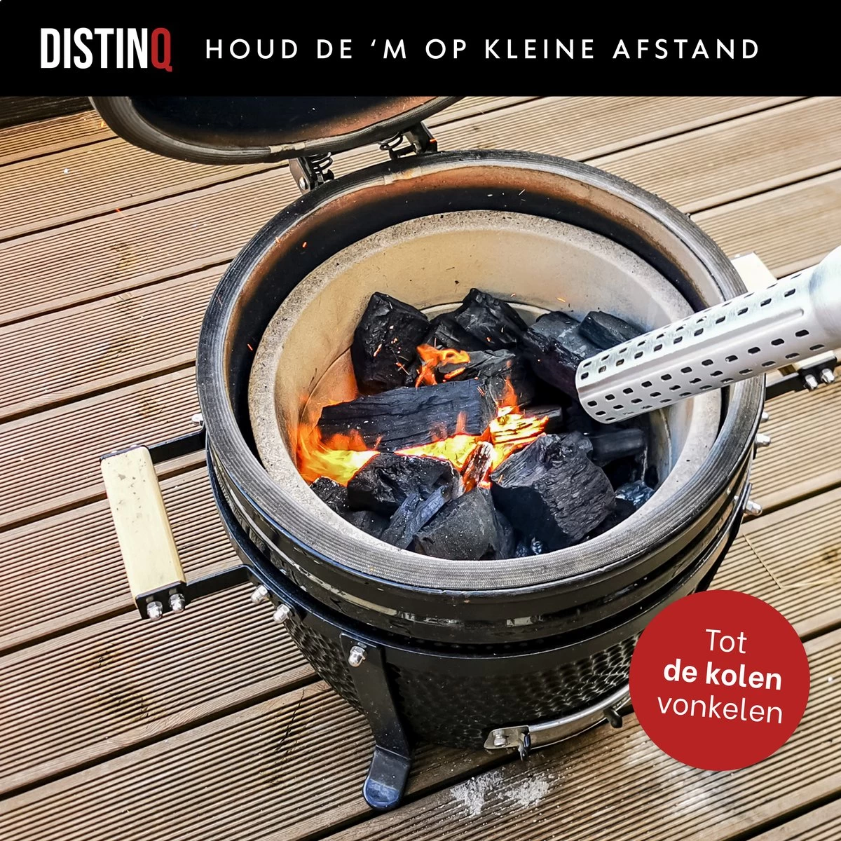 DistinQ BBQ Lighter Aansteker - Elektrische Barbecue Looftlighter Houtskool Starter Voor Barbecue, Grill En Open Haard - 2000 Watt 4 DistinQ BBQ Lighter Aansteker - Elektrische Barbecue Looftlighter Houtskool Starter Voor Barbecue, Grill En Open Haard - 2000 Watt - Afbeelding 2