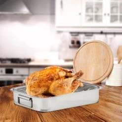 Relaxdays Braadslede Met Rooster - Edelstaal - Ovenschaal - Braadpan - Braadslee - Zilver - L -Woonkeuken Winkel 1200x1200 140