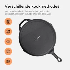 Ocina Gietijzeren Pan – ø30,5cm - Skillet - Koekenpan – Hapjespan – Koekenpan Inductie – Koekenpannenset - Gietijzeren Pan Bbq - Gietijzer -Woonkeuken Winkel 1200x1200 17
