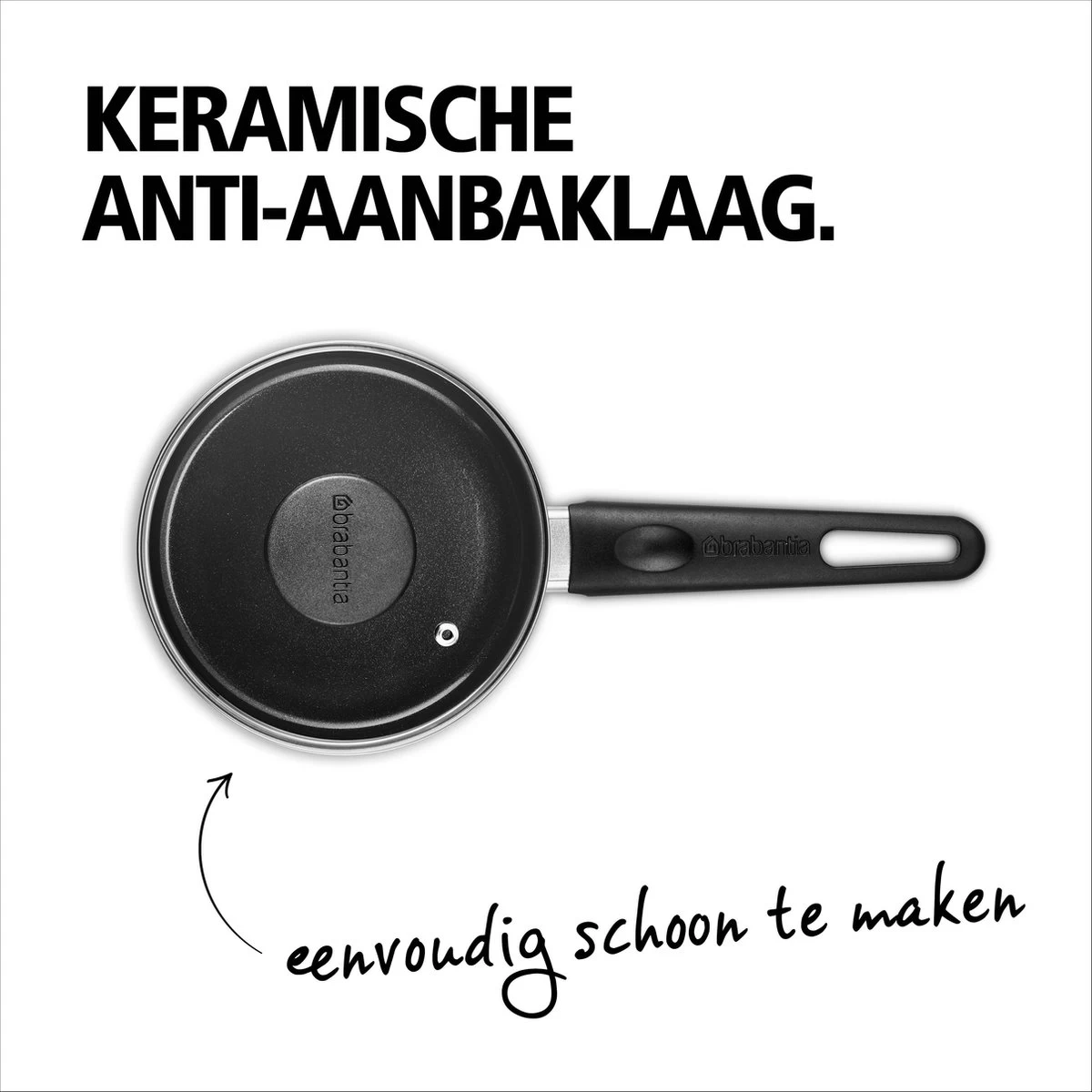 BRABANTIA INDU+ Steelpan Met Deksel - Keramische Antiaanbaklaag - Ø 16 Cm - Inductie - Pfas Vrij 4 BRABANTIA INDU+ Steelpan Met Deksel - Keramische Antiaanbaklaag - Ø 16 Cm - Inductie - Pfas Vrij - Afbeelding 2