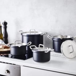 BK Q-linair Master Black Kookpannenset - 5-delig - Veilig Afgietsysteem - Inductie -Woonkeuken Winkel 1200x1200 329