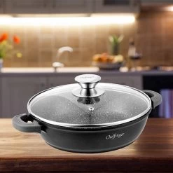 Cheffinger 28cm Lage Kookpot / Braadpan - CF-SC28 -Woonkeuken Winkel 1200x1200 339