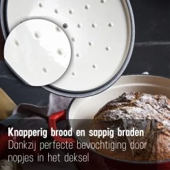 Daumonet Carême Rouge Gietijzeren Braadpan - Sudderpan Kersen Rood - Rond - Ø26 Cm - 4,4 Liter - PFAS & PFOA Vrij - Emaille - Geschikt Voor Alle Warmtebronnen - Elektrisch - Gas - Halogeen - Inductie - Keramisch - Vaatwasserbestendig -Woonkeuken Winkel 1200x1200 390