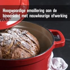 Daumonet Carême Rouge Gietijzeren Braadpan - Sudderpan Kersen Rood - Rond - Ø26 Cm - 4,4 Liter - PFAS & PFOA Vrij - Emaille - Geschikt Voor Alle Warmtebronnen - Elektrisch - Gas - Halogeen - Inductie - Keramisch - Vaatwasserbestendig -Woonkeuken Winkel 1200x1200 395