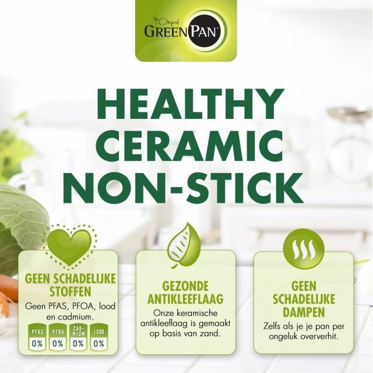 Greenpan Torino Keramische Hapjespan - 28 Cm - Met Glazen Deksel 10 Greenpan Torino Keramische Hapjespan - 28 Cm - Met Glazen Deksel - Afbeelding 8