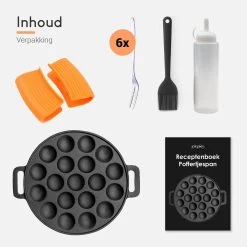 Ocina Poffertjespan – Combo Pack – 19 Poffertjes – Poffertjesmaker – Poffertjespan Inductie – Poffertjespan Electrisch – Gietijzeren Pan - Inclusief Doseerfles, Handvaten, 6x Poffertjesvorken En Invetkwast – Gratis Receptenboek 21 Ocina Poffertjespan – Combo Pack – 19 Poffertjes – Poffertjesmaker – Poffertjespan Inductie – Poffertjespan Electrisch – Gietijzeren Pan - Inclusief Doseerfles, Handvaten, 6x Poffertjesvorken En Invetkwast – Gratis Receptenboek -Woonkeuken Winkel 1200x1200 491
