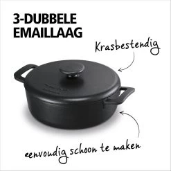Brabantia The Dutch Braadpan - Matt Black - 28 Cm - Gietijzer -Woonkeuken Winkel 1200x1200 497