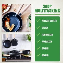 GreenChef Vintage Wokpan 28cm/3.7L - Zwart - Inductie - PFAS-vrij -Woonkeuken Winkel 1200x1200 6