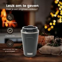 LaCardia Koffiebeker To Go Premium Zwart – Thermosbeker – Theebeker – 380ML – Herbruikbaar -Woonkeuken Winkel 1200x1200 645
