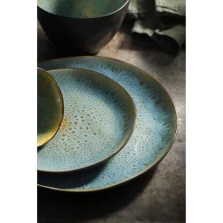 Palmer Serviesset Lotus Stoneware 6-persoons 24-delig Zwart Turquoise -Woonkeuken Winkel 1200x1200 651