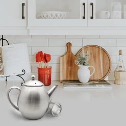 Vaja Valerie - Theepot Met Filter - Dubbelwandig - RVS - 1.2L -Woonkeuken Winkel 1200x1200 686