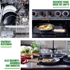 GreenChef Vintage Wokpan 28cm/3.7L - Zwart - Inductie - PFAS-vrij -Woonkeuken Winkel 1200x1200 7