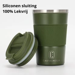 Castagnola Design RVS Koffiebeker To Go - Groen - 380ml - Thermosbeker - Theebeker -Woonkeuken Winkel 1200x1200 743