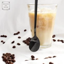 House Of Husk Latte Macchiato Lepels Set - Lange Theelepels - Koffielepels - Longdrinklepels - Sorbetlepels - Barlepel - RVS - 6 Stuks - 20CM - Zwart -Woonkeuken Winkel 1200x1200 759