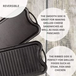 Nuovva Dubbelzijdig Gietijzeren Grillplaat - 50cm X 26cm -Woonkeuken Winkel 1200x1200 78