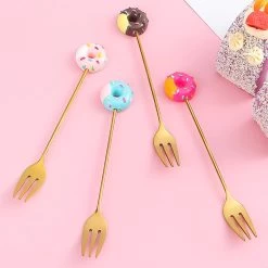 Gebaksvorkjes Donut Set Van 4 Taartvorkjes - Goud -Woonkeuken Winkel 1200x1200 789