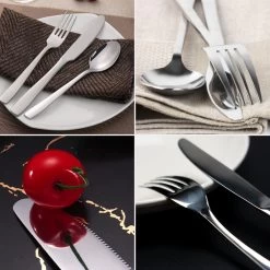 Deleca 8 Persoons Bestekset (48-delig) - Lepels, Messen, Vorken & Steakmessen - Vaatwasserbestendig - Zilver / RVS -Woonkeuken Winkel 1200x1200 803