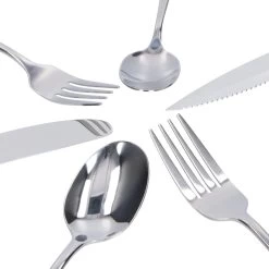 Deleca 8 Persoons Bestekset (48-delig) - Lepels, Messen, Vorken & Steakmessen - Vaatwasserbestendig - Zilver / RVS -Woonkeuken Winkel 1200x1200 806