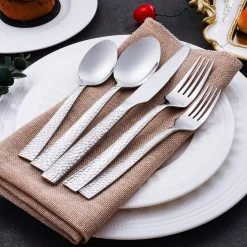 Deleca 6 Persoons Bestekset Deluxe (30-delig) - Vorken, Lepels En Messen - Vaatwasserbestendig - Gehamerd - Zilver / RVS -Woonkeuken Winkel 1200x1200 824