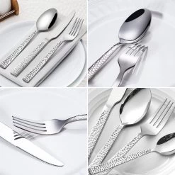 Deleca 6 Persoons Bestekset Deluxe (30-delig) - Vorken, Lepels En Messen - Vaatwasserbestendig - Gehamerd - Zilver / RVS -Woonkeuken Winkel 1200x1200 827