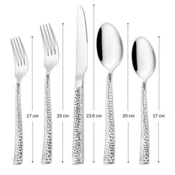 Deleca 6 Persoons Bestekset Deluxe (30-delig) - Vorken, Lepels En Messen - Vaatwasserbestendig - Gehamerd - Zilver / RVS -Woonkeuken Winkel 1200x1200 828