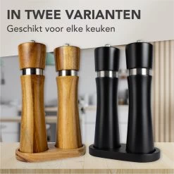 Nimma® Peper En Zoutmolen Set - Incl Navul Lepel - Verstelbare Maalgraad - Acacia Hout -Woonkeuken Winkel 1200x1200 845