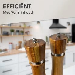 Nimma® Peper En Zoutmolen Set - Incl Navul Lepel - Verstelbare Maalgraad - Acacia Hout -Woonkeuken Winkel 1200x1200 846