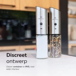 101Products Peper- & Zoutmolen Elektrisch - USB Oplaadbaar - Pepermolen - Zoutmolen - RVS -Woonkeuken Winkel 1200x1200 848