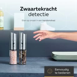 101Products Peper- & Zoutmolen Elektrisch - USB Oplaadbaar - Pepermolen - Zoutmolen - RVS -Woonkeuken Winkel 1200x1200 850