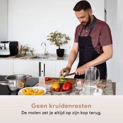 DODANA Premium Peper - & Zoutmolen Elektrisch - 1 Stuk - Pepermolen - Zoutmolen - Oplaadbaar - USB - Elektrische Pepermolen - RVS - Zwaartekracht Functie - LED Lamp - Nl Handleiding - Incl Borsteltje -Woonkeuken Winkel 1200x1200 854