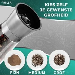 Peper En Zoutmolen Set - RVS Zout En Peperstel - Zoutvaatje En Pepermolen - 2 In 1 -Woonkeuken Winkel 1200x1200 860