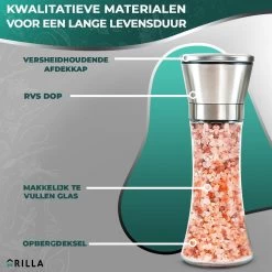 Peper En Zoutmolen Set - RVS Zout En Peperstel - Zoutvaatje En Pepermolen - 2 In 1 -Woonkeuken Winkel 1200x1200 861