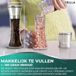 Peper En Zoutmolen Set - RVS Zout En Peperstel - Zoutvaatje En Pepermolen - 2 In 1 -Woonkeuken Winkel 1200x1200 862
