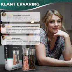 Peper En Zoutmolen Set - RVS Zout En Peperstel - Zoutvaatje En Pepermolen - 2 In 1 -Woonkeuken Winkel 1200x1200 864