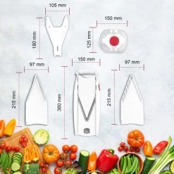 Börner Mandoline V5 PowerLine - Inclusief Opbergbox - Geleverd In Mooie Doos - 6-delige Set - 7 Snijdiktes - Geschikt Als Frietsnijder - BPA-vrij En Roestvrij - Grijs -Woonkeuken Winkel 1200x1200 874