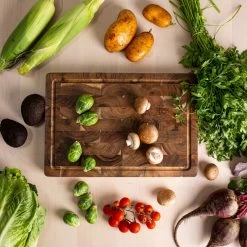 VDN Professionele Snijplank Acacia Hout Met Sapgeul En Handvatten – Hakblok 26x38x3.5 Cm -Woonkeuken Winkel 1200x1200 905