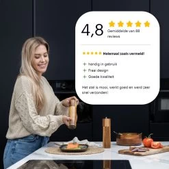 Deleca Luxe Peper En Zoutmolen Set - Zout / Pepermolen - Handmatig - Met Navul Lepel & Geschenkdoos - Acacia Hout - Rond -Woonkeuken Winkel 1200x1200 926