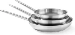 Hendi Koekenpan 24cm - Kitchen Line - RVS - Professionele Koekenpan Inductie - 1,9 Liter - Ø24x(H)4,5cm -Woonkeuken Winkel 1200x575