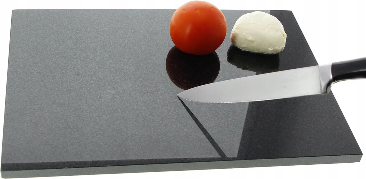 Marmeren Snijplank - Serveersteen - 30 X 40 Cm - Anti-slip Voetjes - Zwart 3 Marmeren Snijplank - Serveersteen - 30 X 40 Cm - Anti-slip Voetjes - Zwart