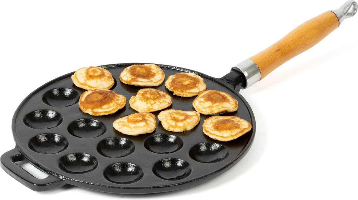 Blackwell Poffertjespan - Met Houten Steel - Gietijzer - ø 24 Cm 3 Blackwell Poffertjespan - Met Houten Steel - Gietijzer - ø 24 Cm