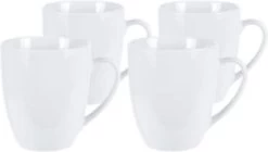 Excellent Houseware Set Van 4x Stuks Bekers/mokken Wit 380 Ml Van Porselein - Melkbekers -Woonkeuken Winkel 1200x682 2