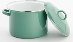 Lite-Body Magnus Soeppan/Stamppotpan Met Deksel - 24cm/8l - Emaille - Olijf Groen -Woonkeuken Winkel 1200x698