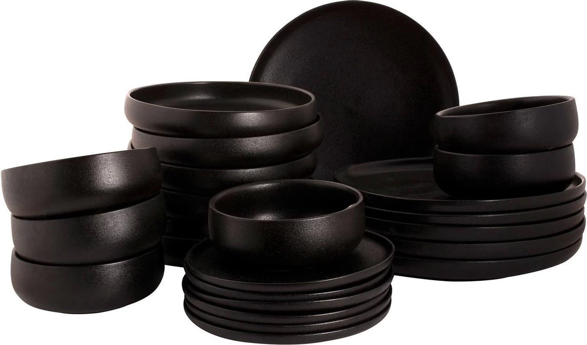 Maastricht Porselein Serviesset Universe Porselein 6-persoons 24-delig Zwart 3 Maastricht Porselein Serviesset Universe Porselein 6-persoons 24-delig Zwart