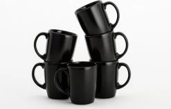 Lite-Body - Hermes - Thee Beker 30cl Set Van 6 - Zwart Mat